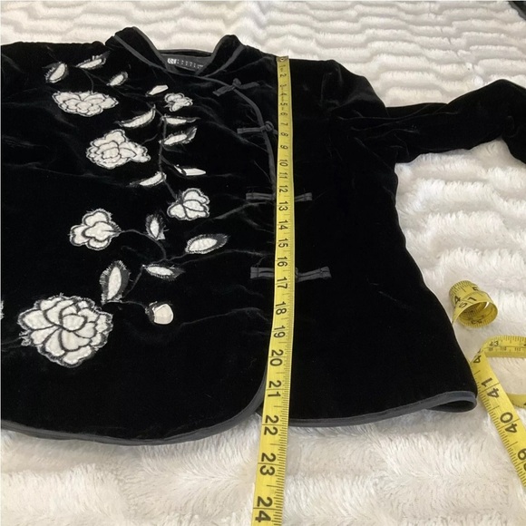 CAROLE LITTLE Velvet & Silk Black Jacket Size S - Picture 7 of 8